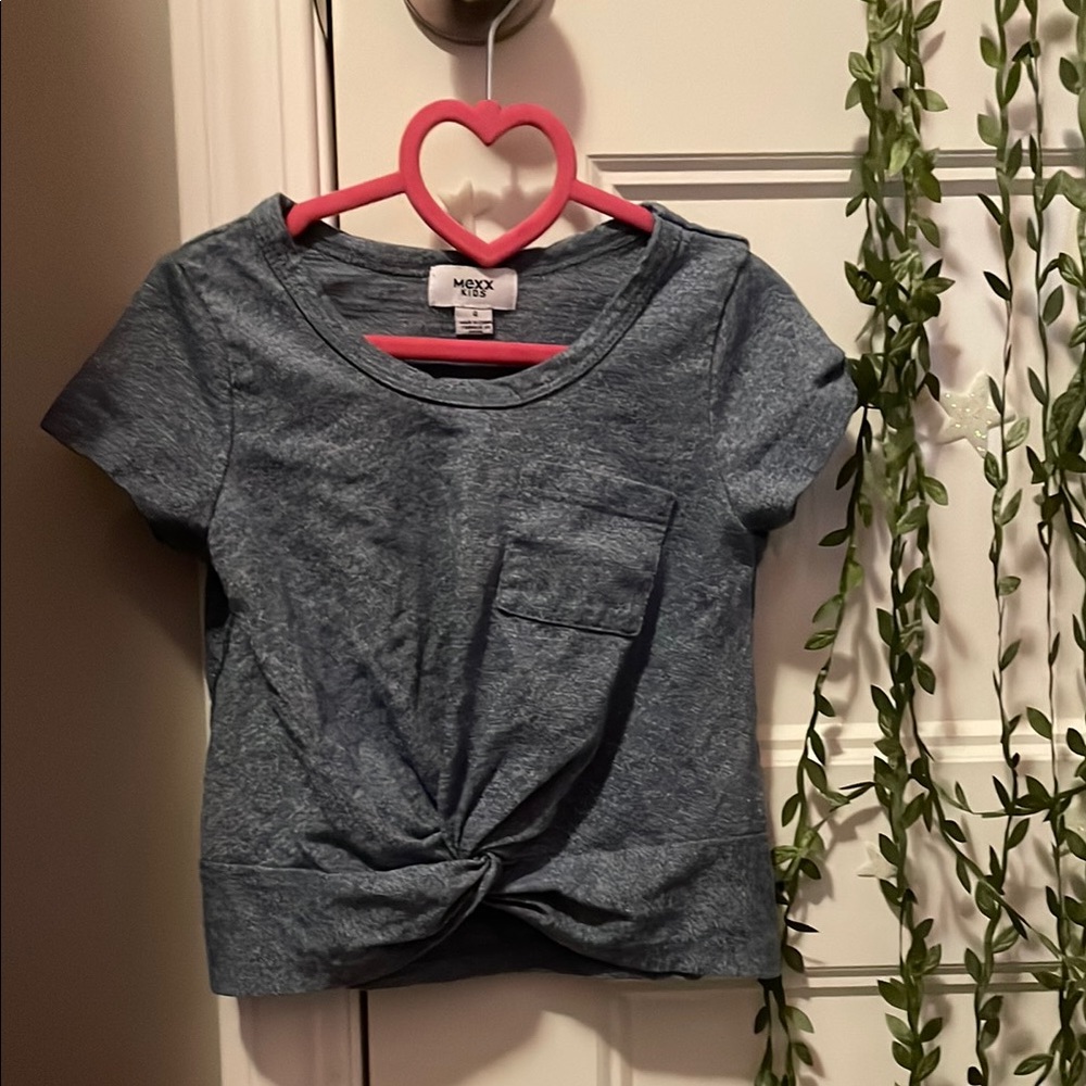 Mexx Blue Short Sleeve Tee with Crew Neck and Twist Detail